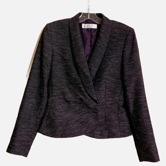 Tahari Jackets & Blazers - Tahari Arthur S. Levine  Career Fitted Dress Blazer Black White Print. Size 4